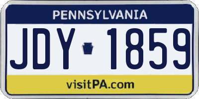 PA license plate JDY1859