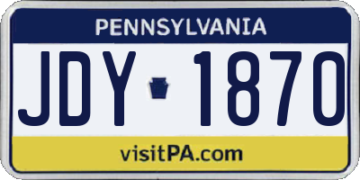 PA license plate JDY1870