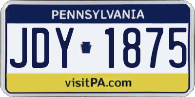 PA license plate JDY1875