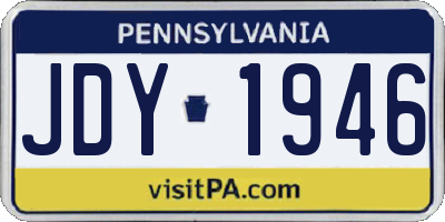 PA license plate JDY1946