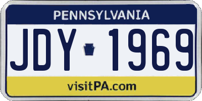 PA license plate JDY1969