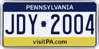 PA license plate JDY2004