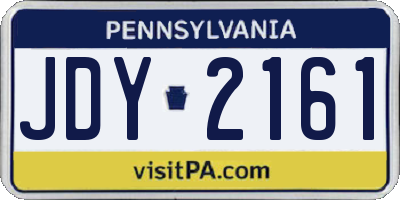 PA license plate JDY2161