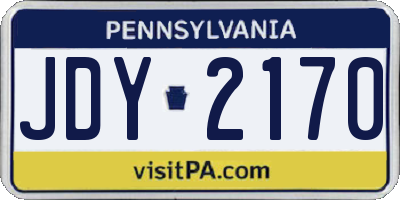 PA license plate JDY2170