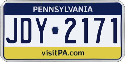 PA license plate JDY2171