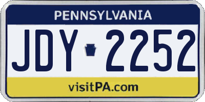 PA license plate JDY2252