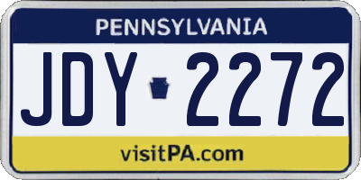 PA license plate JDY2272