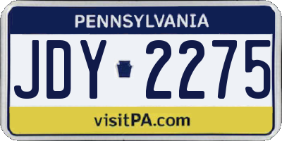 PA license plate JDY2275