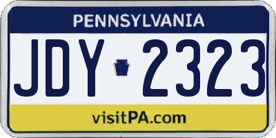 PA license plate JDY2323