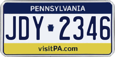 PA license plate JDY2346