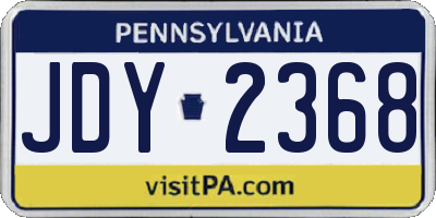 PA license plate JDY2368