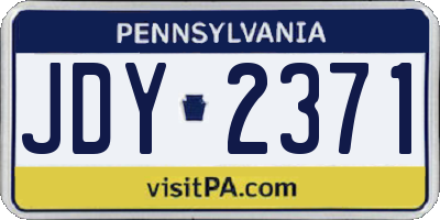 PA license plate JDY2371