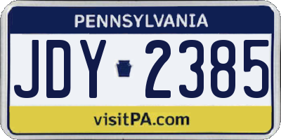 PA license plate JDY2385