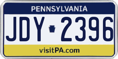 PA license plate JDY2396