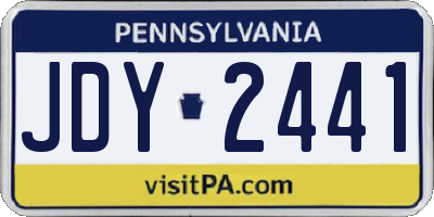 PA license plate JDY2441