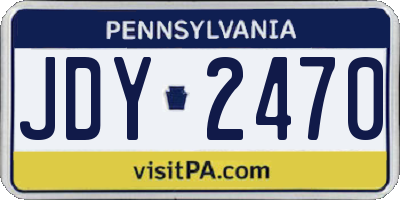 PA license plate JDY2470