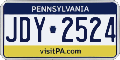 PA license plate JDY2524