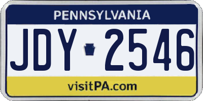 PA license plate JDY2546
