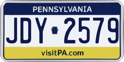PA license plate JDY2579