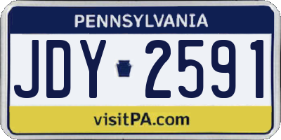 PA license plate JDY2591