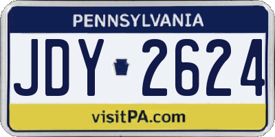 PA license plate JDY2624