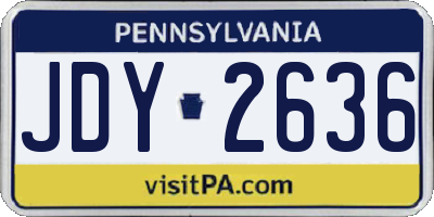 PA license plate JDY2636