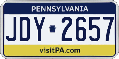 PA license plate JDY2657