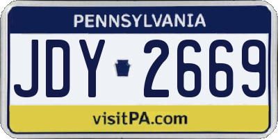 PA license plate JDY2669
