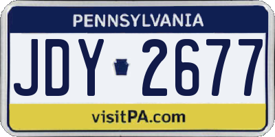 PA license plate JDY2677