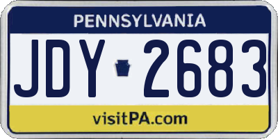 PA license plate JDY2683