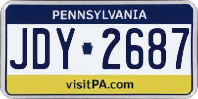 PA license plate JDY2687