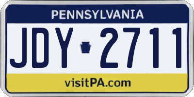 PA license plate JDY2711