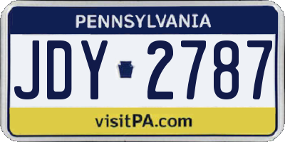 PA license plate JDY2787