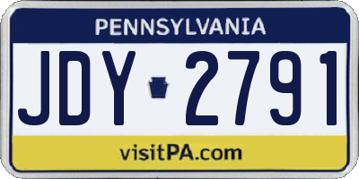 PA license plate JDY2791