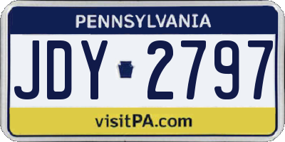 PA license plate JDY2797
