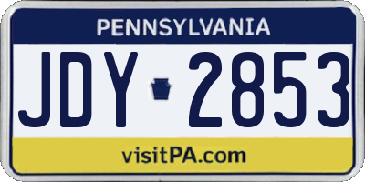 PA license plate JDY2853
