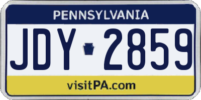 PA license plate JDY2859