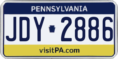 PA license plate JDY2886