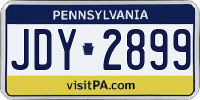 PA license plate JDY2899