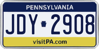 PA license plate JDY2908