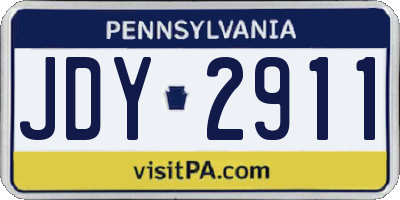 PA license plate JDY2911