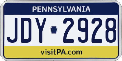 PA license plate JDY2928
