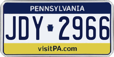 PA license plate JDY2966