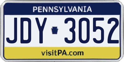PA license plate JDY3052