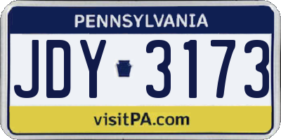 PA license plate JDY3173