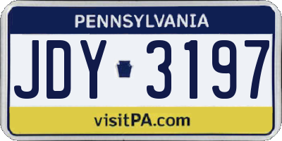 PA license plate JDY3197