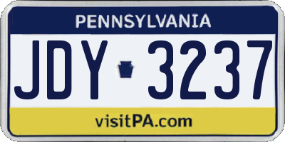 PA license plate JDY3237