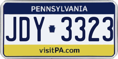 PA license plate JDY3323