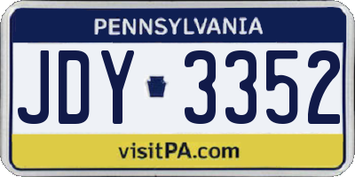 PA license plate JDY3352