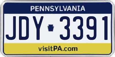 PA license plate JDY3391
